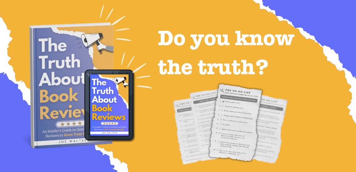 The Truth About Book Reviews by Joe Walters ebook and paperback on yellow background